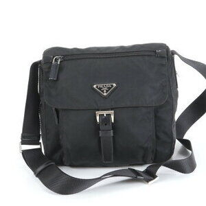 Prada Tessuto triangle logo leather shoulder bag messenger RCE